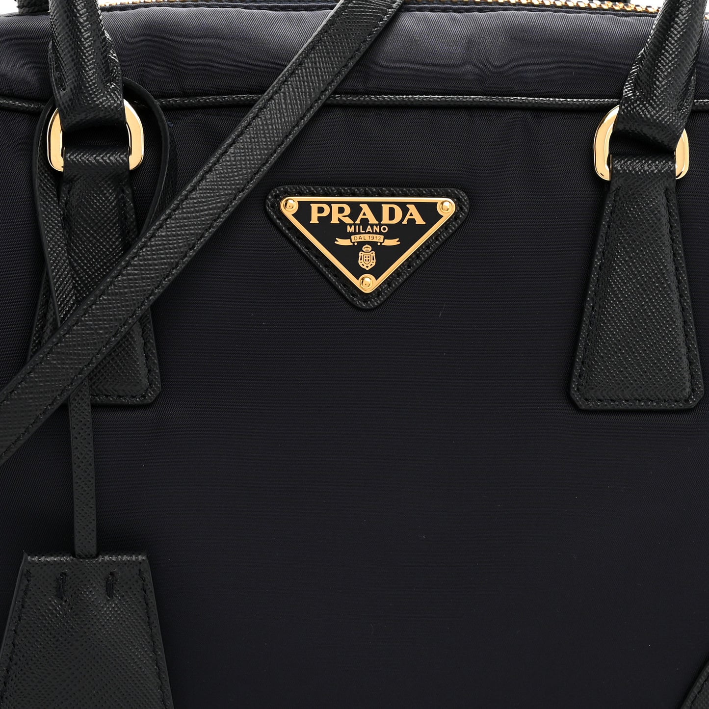 Re-Nylon Saffiano Medium Re-Edition 1978 Two Handle Bag Bleu