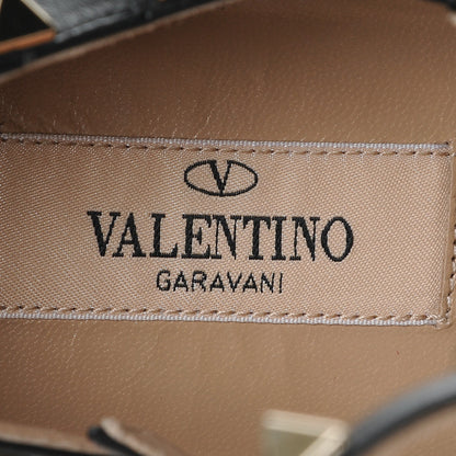 Valentino Garavani Pebbled Calfskin Rockstud Cage Ballerina Flats 38 Black 8 of 9