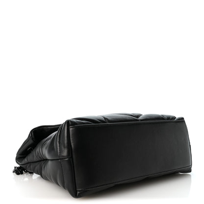 Saint Laurent Lambskin Quilted Monogram Monochrome Small Loulou Puffer Chain Satchel Black 3 of 9