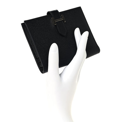 Hermes Epsom Bearn Compact Wallet Black 2 of 8