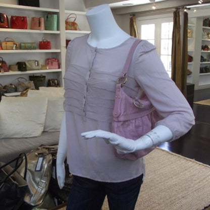 Fendi Calfskin Perforated Chef Hobo Pink 2 of 13