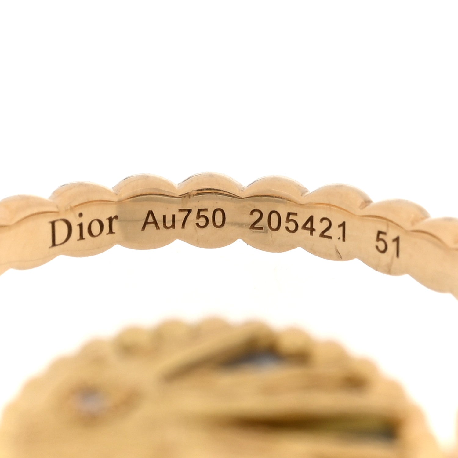 Christian Dior 18K Yellow White Gold Diamond Black Onyx Mother of Pearl Rose Celeste Ring 51 5.75 5 of 5