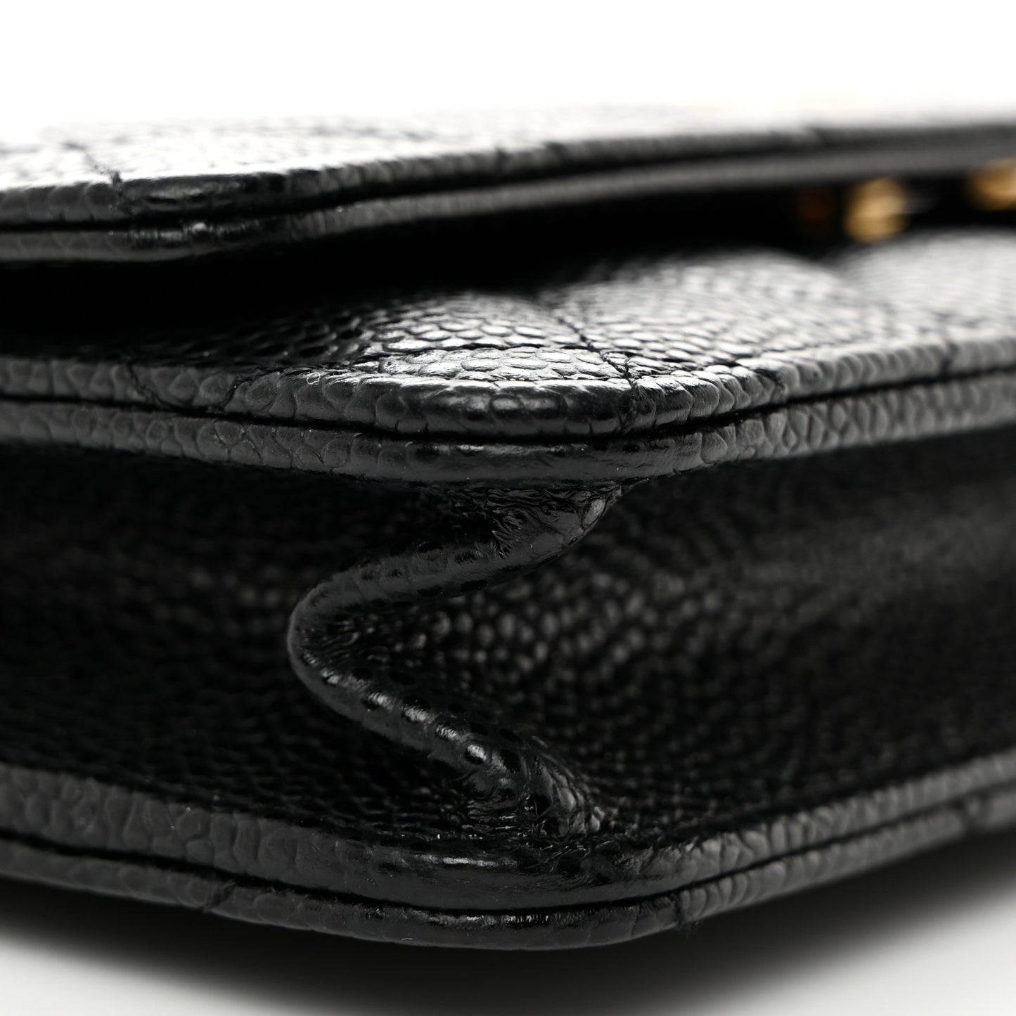 Caviar Quilted Wallet on Chain WOC Black
