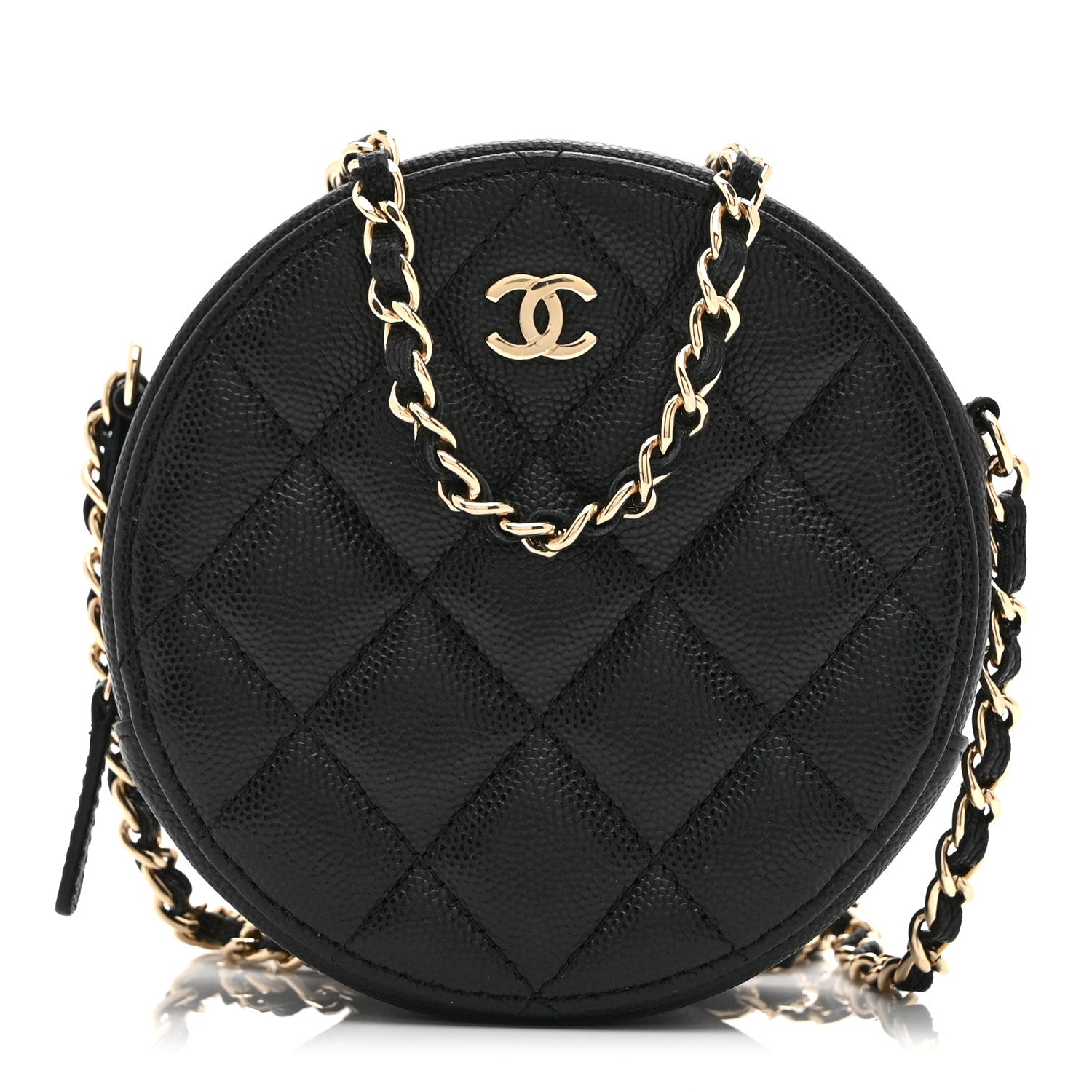 Chanel Caviar Quilted Round Clutch With Chain Black 1 of 10