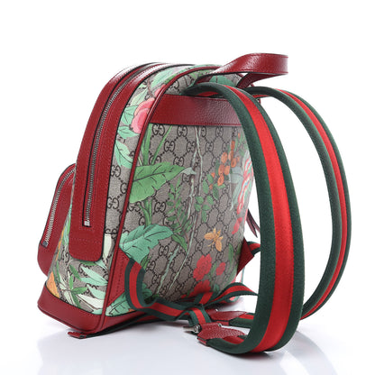 Gucci GG Supreme Monogram Tian Web Small Day Backpack Beige Multicolor Red 3 of 9