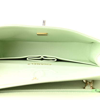 Chanel Caviar Quilted Small Double Flap Light Green 5 of 11