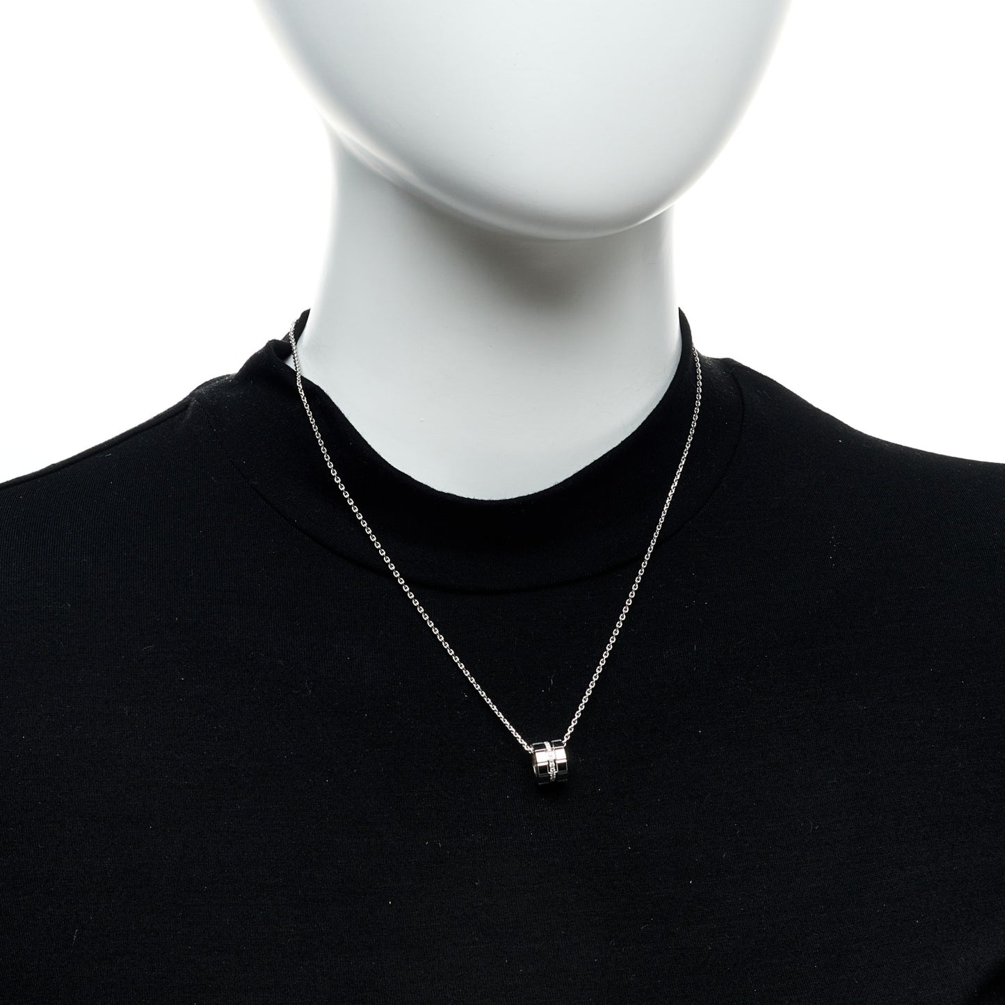18K White Gold Diamond Ice Cube Pendant Necklace