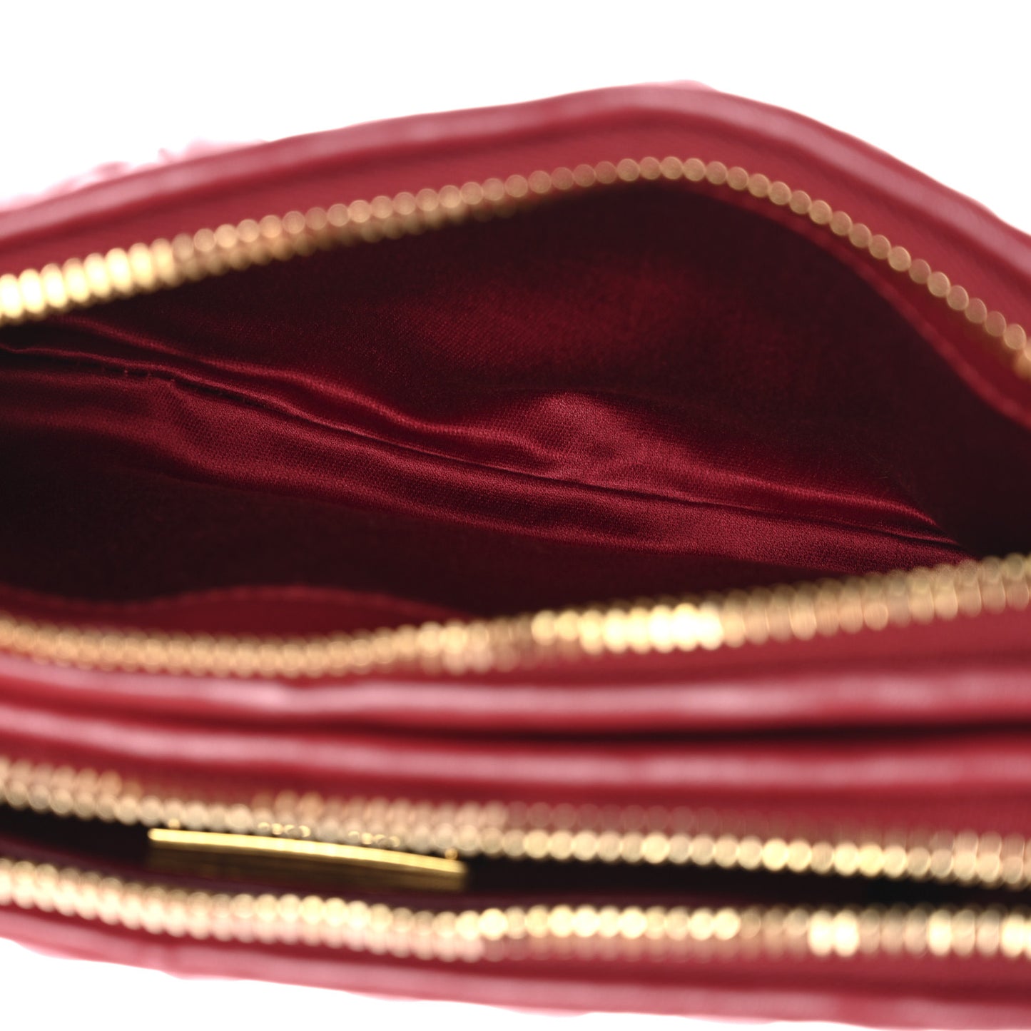 Nappa Matelasse Double Zip Crossbody Rubino