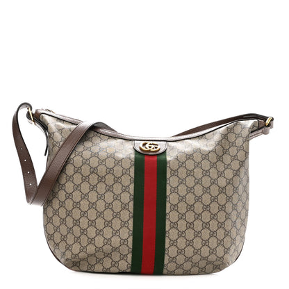 Gucci GG Supreme Monogram Web Ophidia Half Moon Hobo Brown 1 of 10