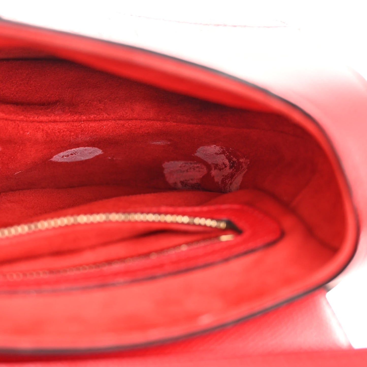 Grained Calfskin Saddle Bag Red