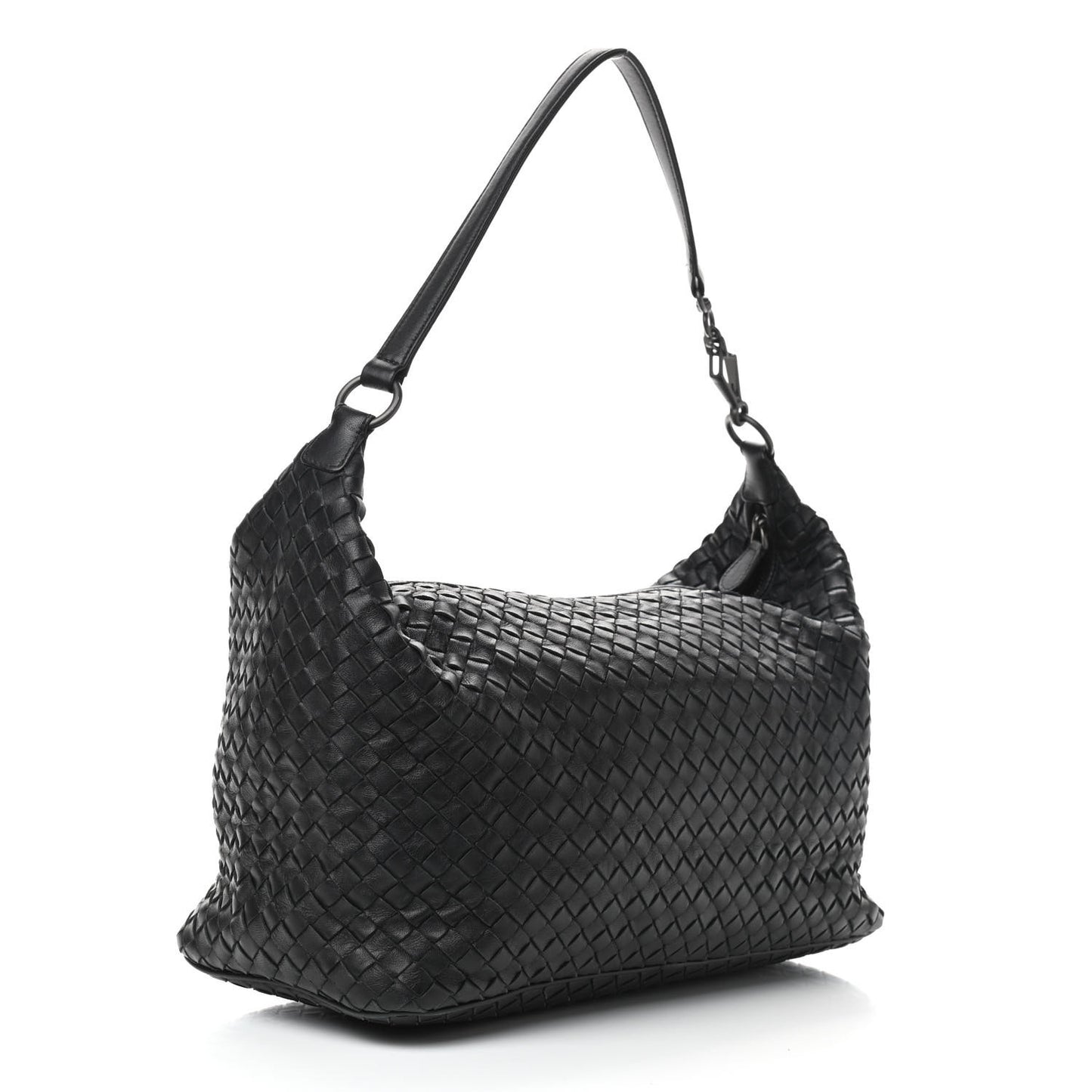 Nappa Intrecciato Medium Shoulder Bag Black