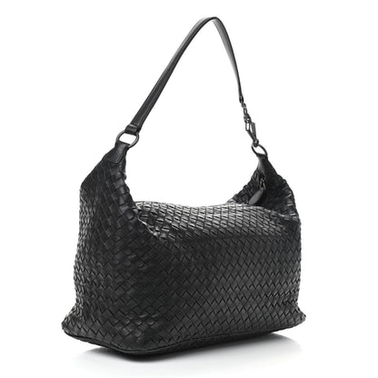 Bottega Veneta Nappa Intrecciato Medium Shoulder Bag Black 3 of 9