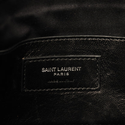 Saint Laurent Sheepskin Matelasse Chevron Monogram Large College Satchel Black 6 of 7