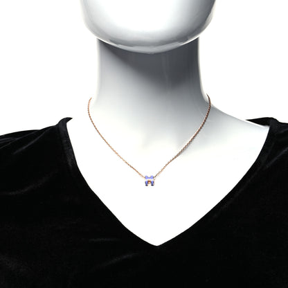 Hermes Lacquered Rose Gold Mini Pop H Pendant Necklace Lilac 2 of 5