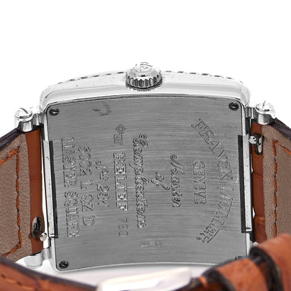 Franck Muller 18K White Gold Alligator Diamond Pave Bezel 29mm Master Square Automatic Watch 6002LQZD 4 of 4