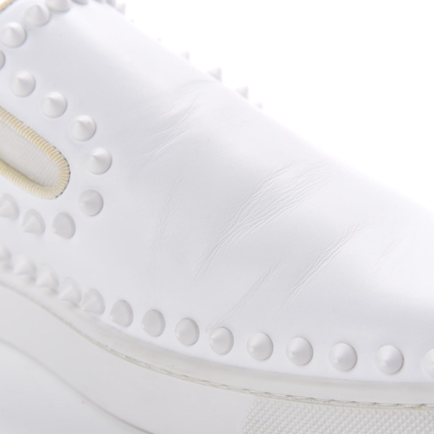 Calfskin Mens Spikes Pik Boat Flat 40 White