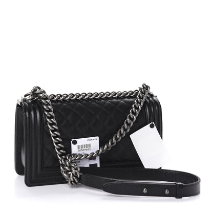 Chanel Caviar Quilted Medium Boy Flap Black 3 of 11