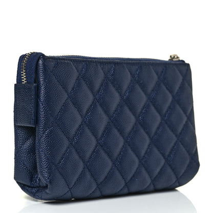 Chanel Caviar Quilted Small Pouch Navy 3 of 10
