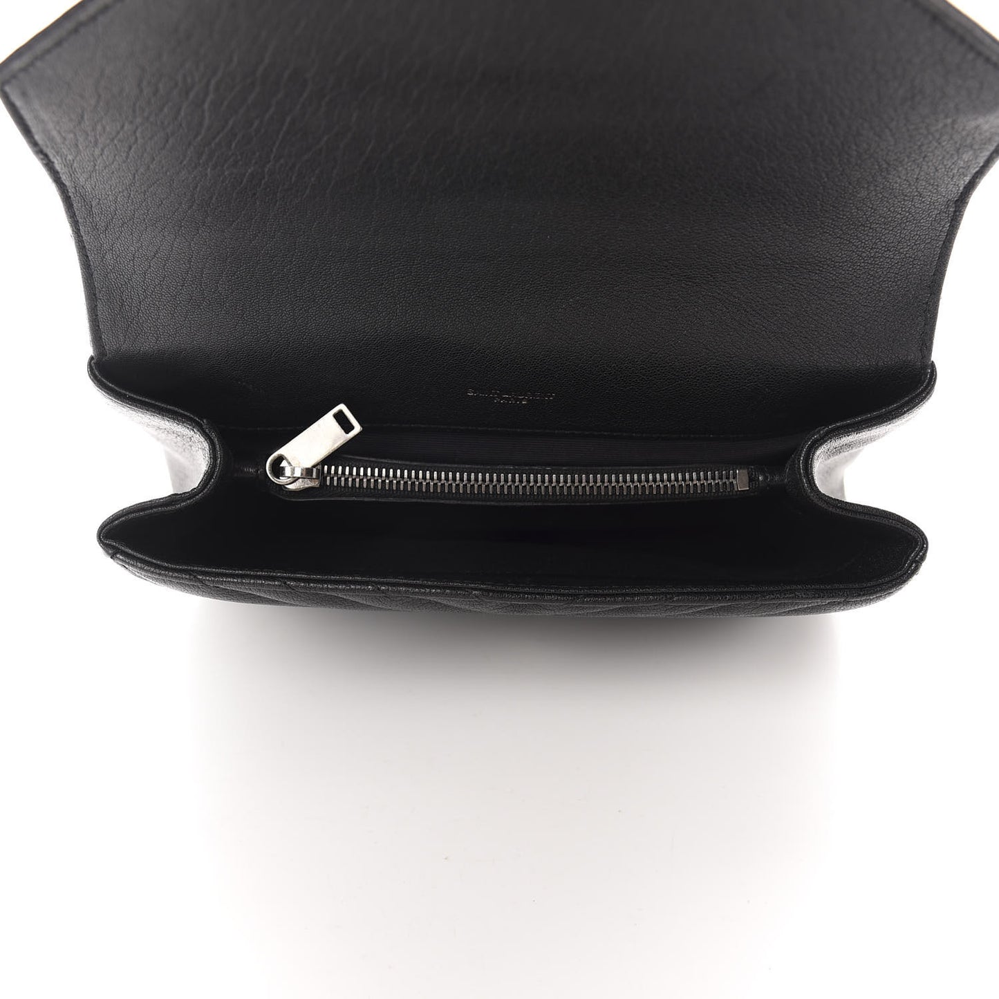 Sheepskin Matelasse Chevron Monogram Medium College Bag Black