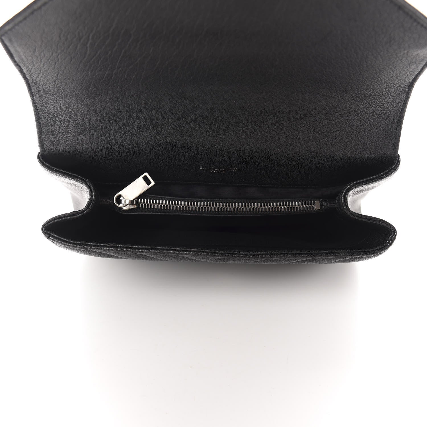 Saint Laurent Sheepskin Matelasse Chevron Monogram Medium College Bag Black 5 of 12