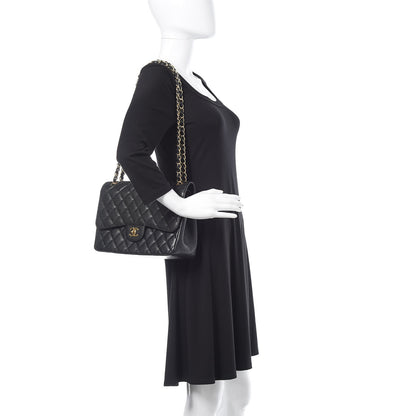 Chanel Caviar Quilted Jumbo Double Flap Black 2 of 15