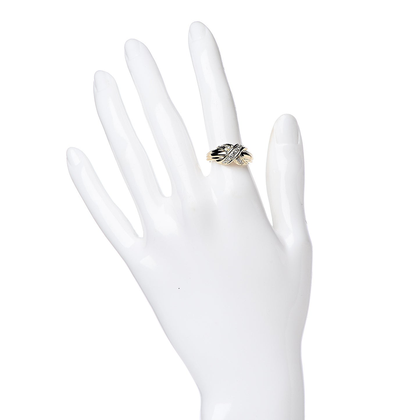 18K Yellow Gold Diamond Signature X Ring 52 6