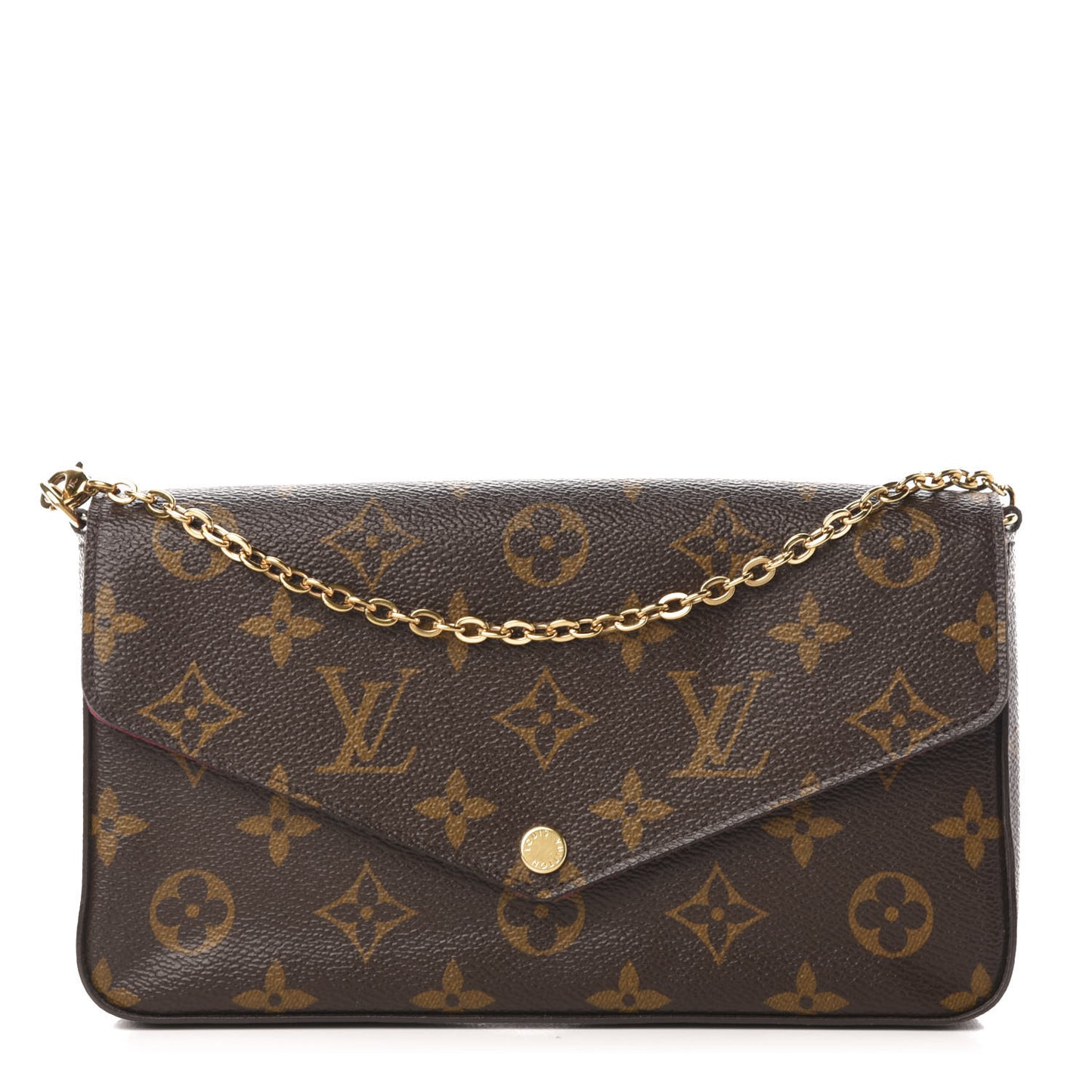 Monogram Pochette Felicie Chain Wallet Fuchsia