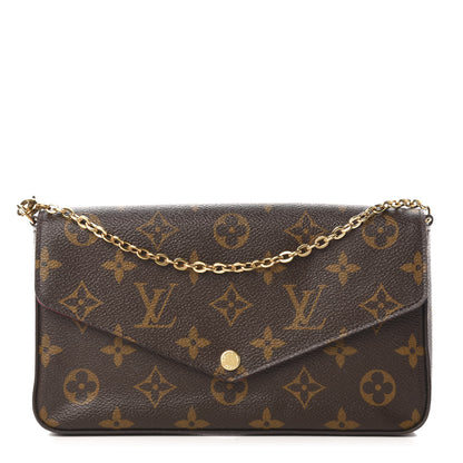 Louis Vuitton Monogram Pochette Felicie Chain Wallet Fuchsia 1 of 14