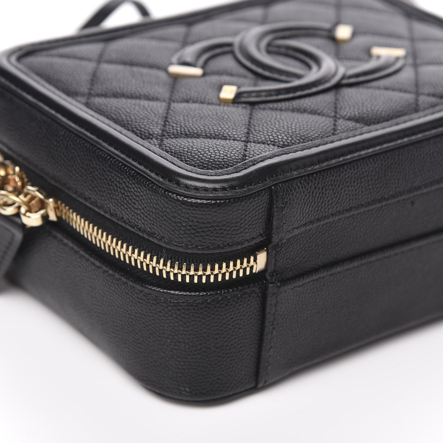 Chanel Caviar Quilted Small CC Filigree Vanity Case Black 8 of 10