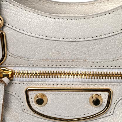 Balenciaga Chevre Gold Metallic Edge Hardware Mini City White 15 of 22