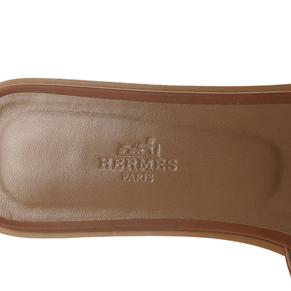 Hermes Box Calfskin Oran Sandals 40 Gold 8 of 10
