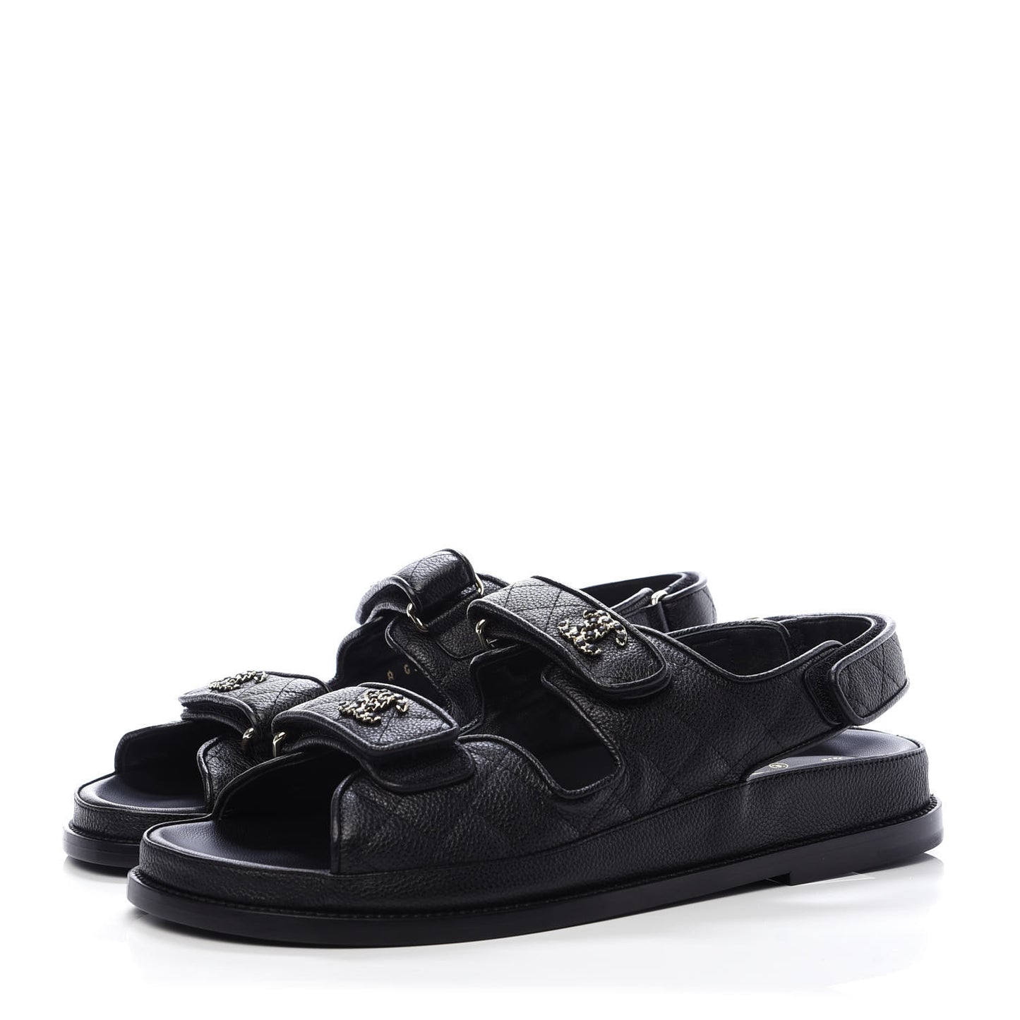 Caviar CC Flat Sandals 40.5 Black