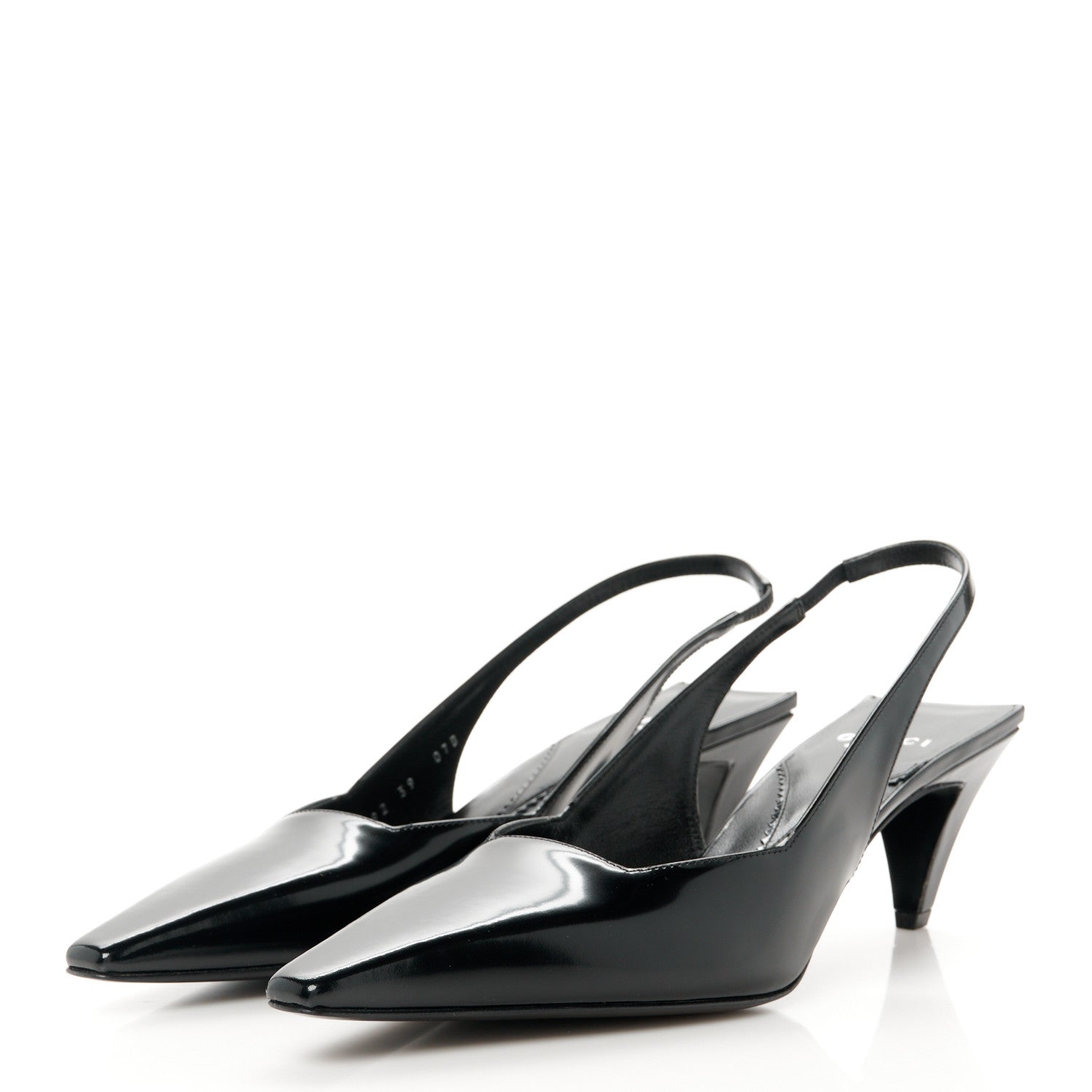 Gucci Nappa Mallory Pointed Toe Slingback Sandal 39 Black 3 of 9
