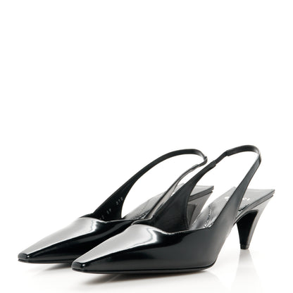Gucci Nappa Mallory Pointed Toe Slingback Sandal 39 Black 3 of 9