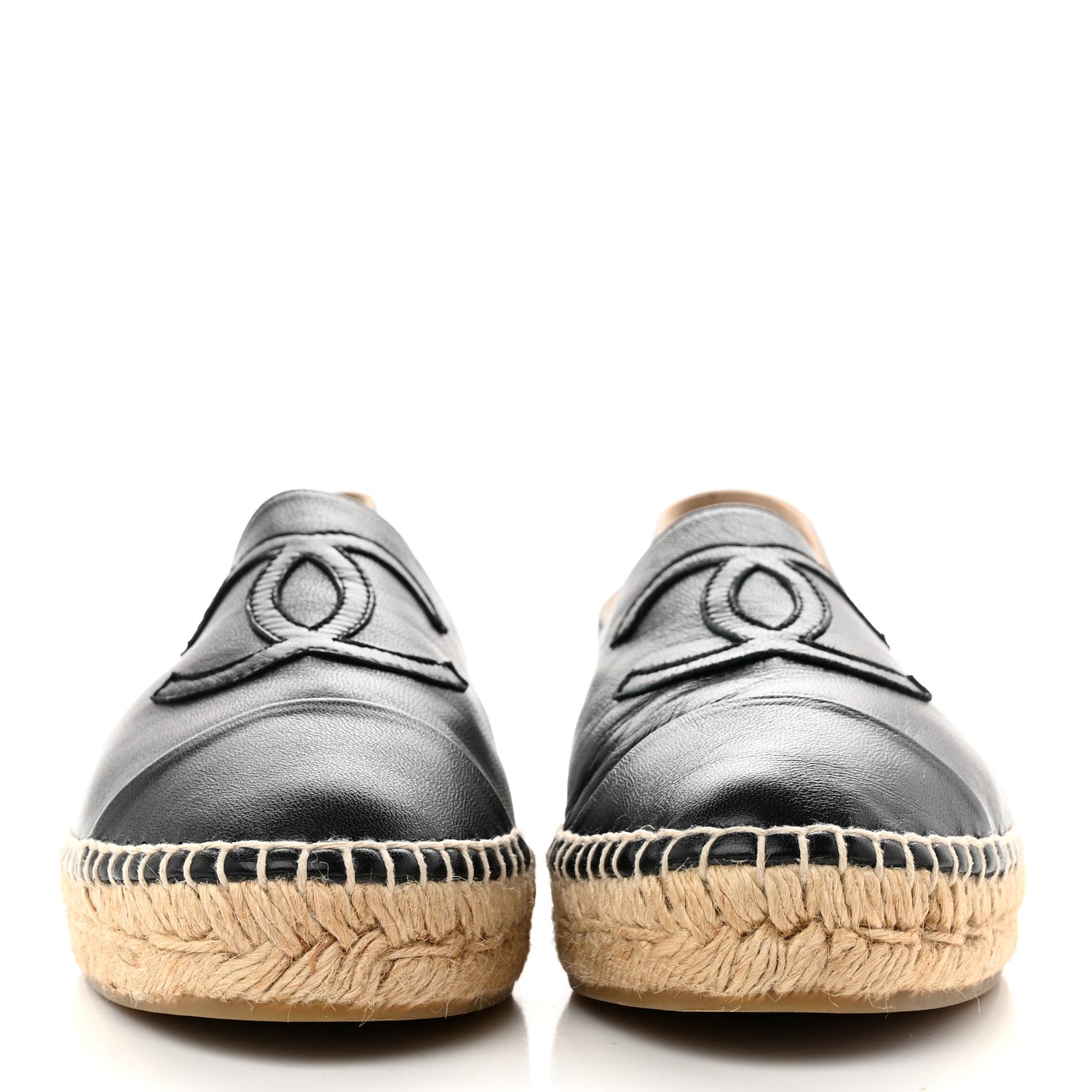 Chanel Lambskin CC Espadrilles 39 Black 2 of 8