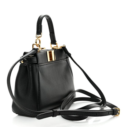 Fendi Nappa Micro Peekaboo Iconic Satchel Black 3 of 11