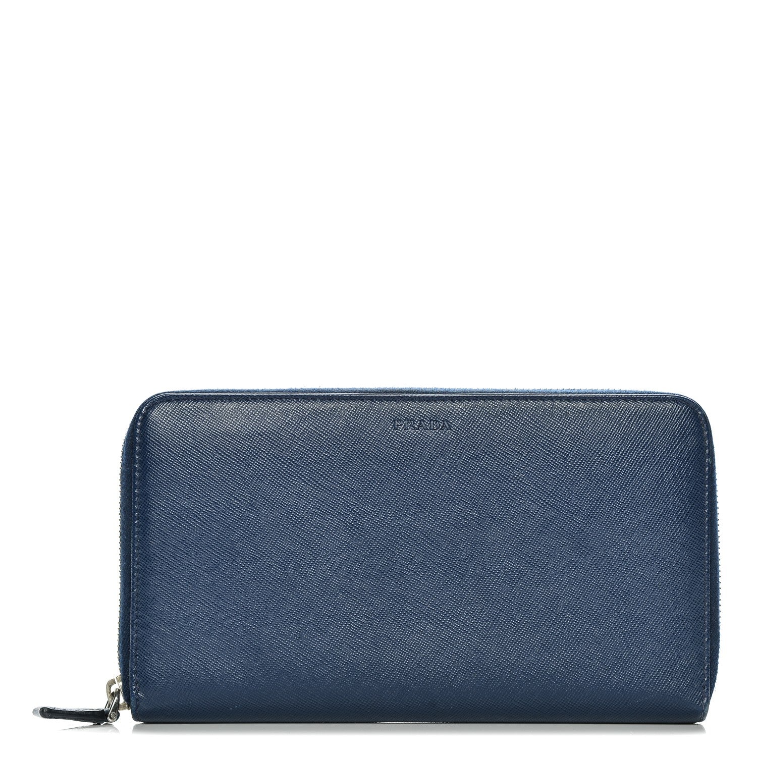 Prada Saffiano Large Zip Around Travel Wallet Bleuette 1 of 8