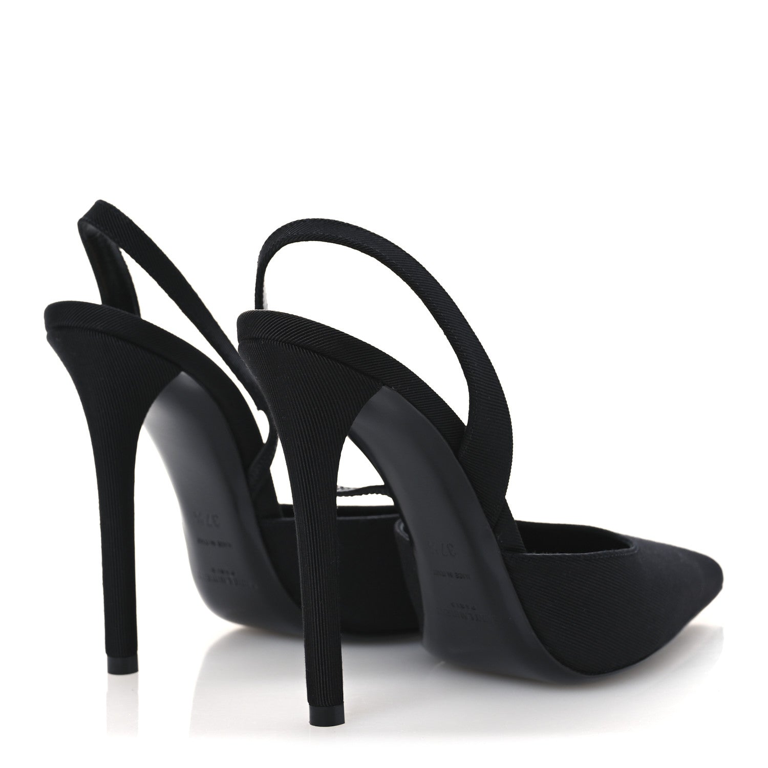 Saint Laurent Grosgrain Penelope Slingback Pump 37.5 Black 5 of 12
