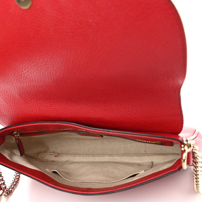 Gucci Pebbled Calfskin Medium Soho Flap Crossbody Vibrant Red 4 of 11