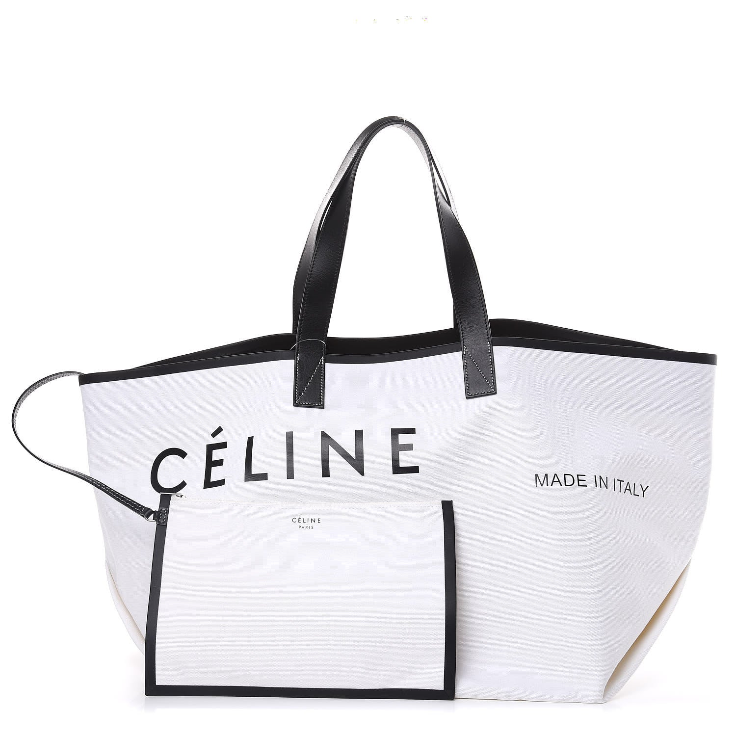 Celine Textile Medium Made In Tote Black White 3 of 10