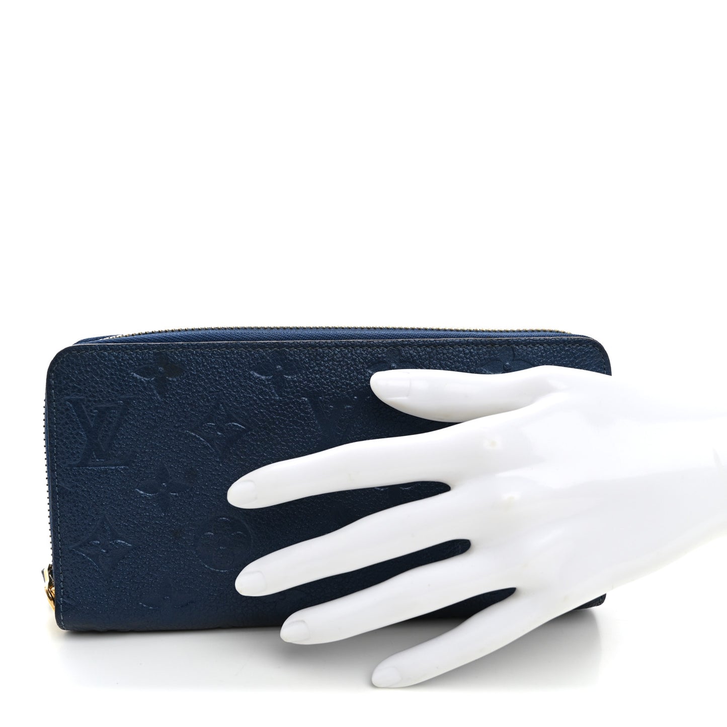 Metallic Empreinte Monogram Zippy Wallet Navy Nacre