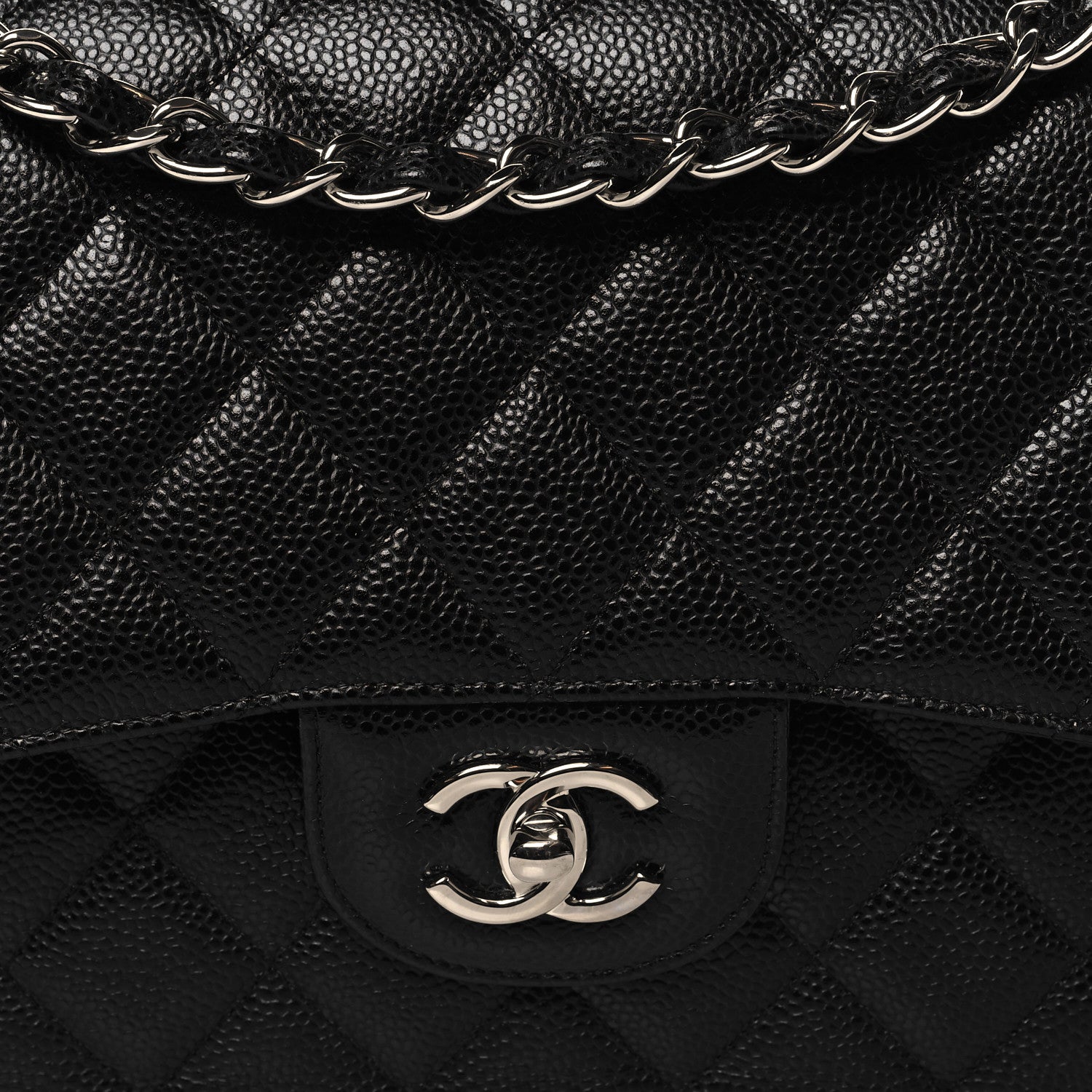 Chanel Caviar Quilted Jumbo Double Flap Black 8 of 12