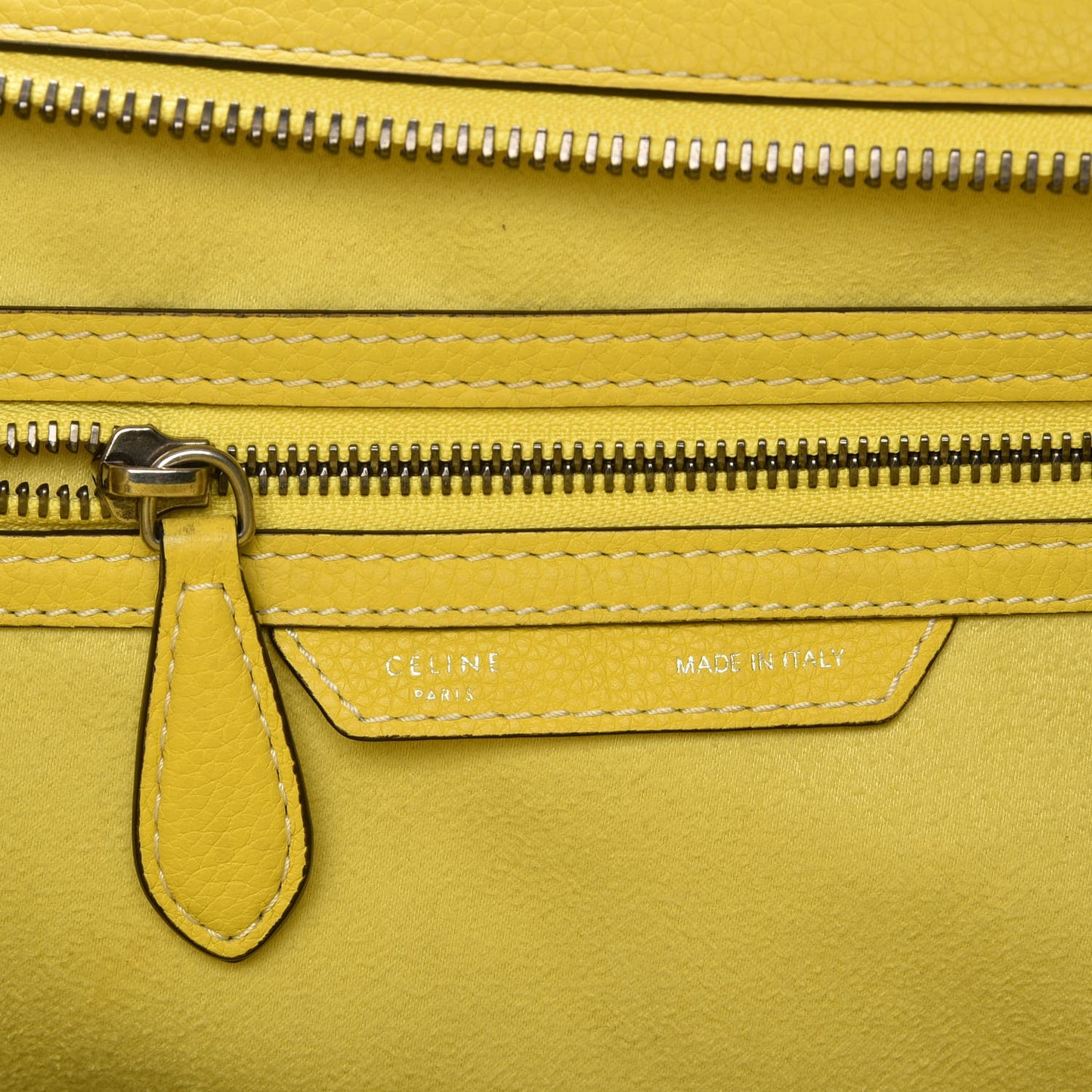 Drummed Calfskin Mini Luggage Citron