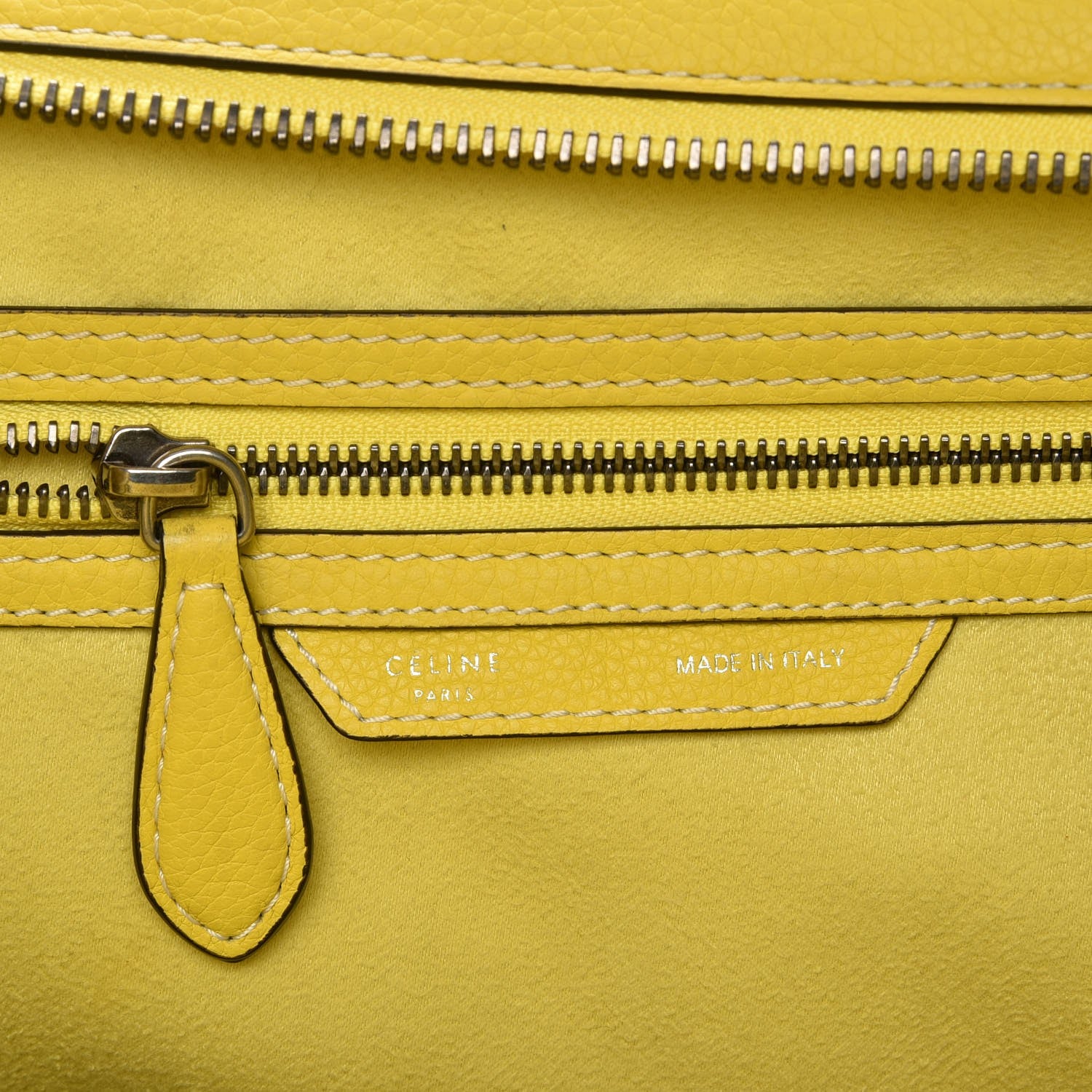 Celine Drummed Calfskin Mini Luggage Citron 6 of 10