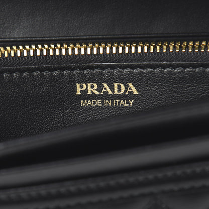 Prada Soft Calf Quilted Continental Flap Wallet Black 6 of 7