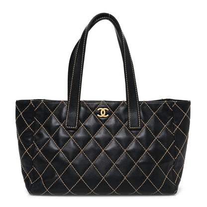 Chanel Calfskin Contrast Stitch Surpique Tote Black 1 of 11