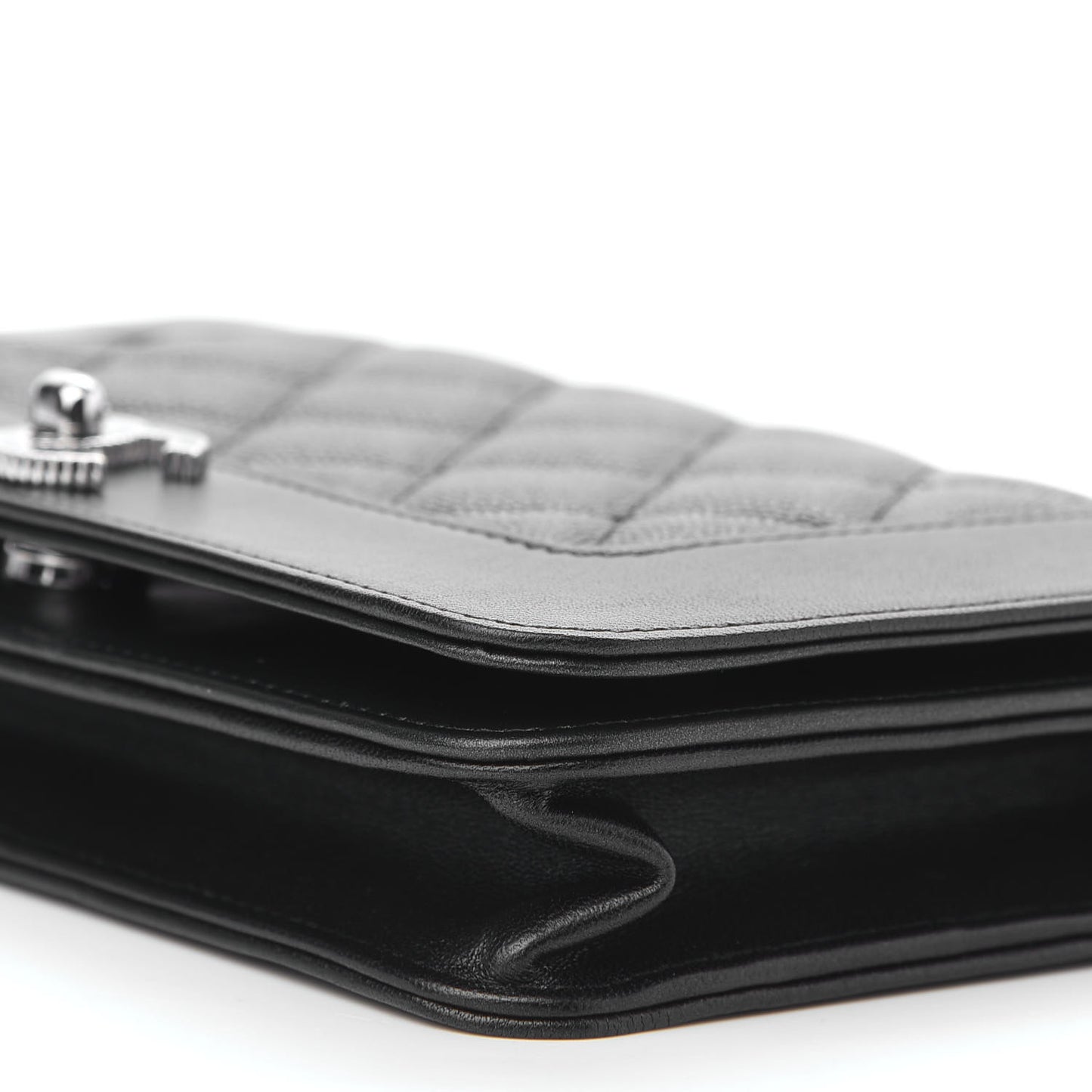 Caviar Quilted Vintage Mademoiselle Wallet On Chain WOC Black