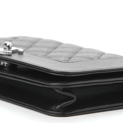 Chanel Caviar Quilted Vintage Mademoiselle Wallet On Chain WOC Black 9 of 9