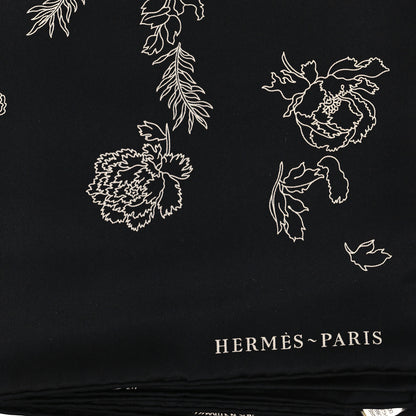 Hermes Silk Robe Legere Scarf 90 Black White 2 of 4