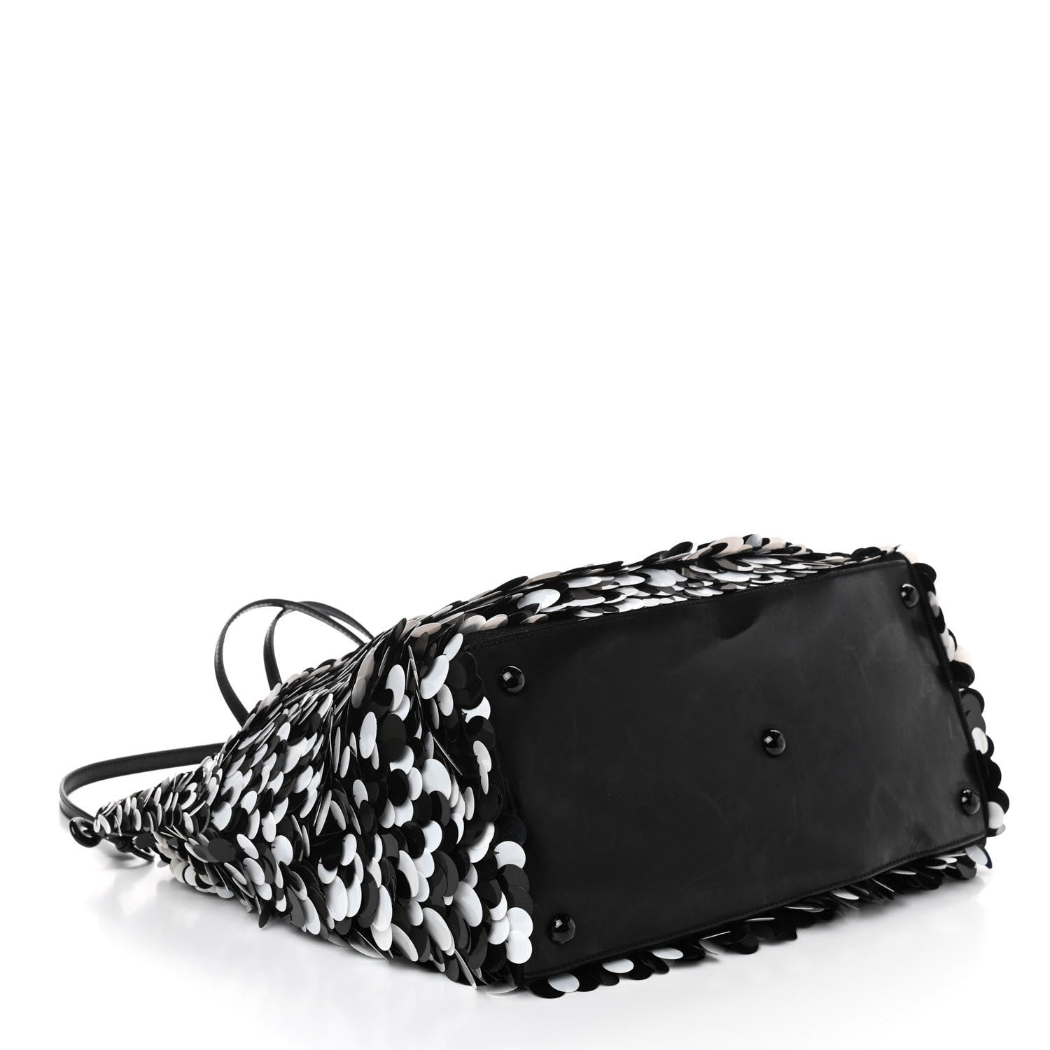 Valentino Garavani Sequin Ricamo Macro Paillettes Tote Black White 4 of 9